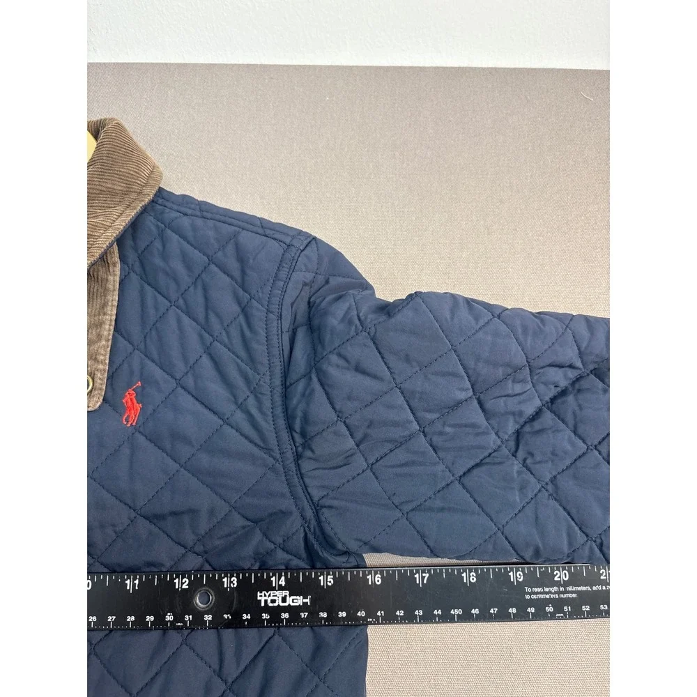 Polo Ralph Lauren Kids Navy Quilted Barn Jacket Corduroy Trim Blue Coat Size 7